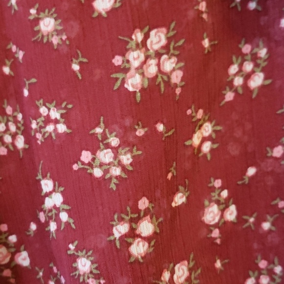 Max Azria Miley Cyrus floral ruffle sheer top - Picture 4 of 5